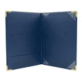Interior porta diploma azul tamaño carta con bolsillo protector, fabricado en Colombia - Paperfas