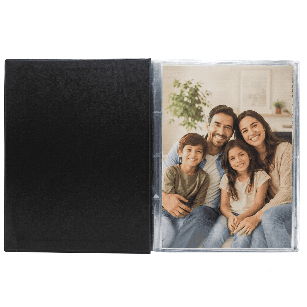 Álbum de fotos con pasta separable negro tamaño carta, fabricado en Colombia - Paperfas
