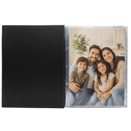 Álbum de fotos con pasta separable negro tamaño carta, fabricado en Colombia - Paperfas