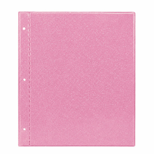 Pasta separable rosa escarchada 3 tornillos tamaño carta, fabricada en Colombia - Paperfas