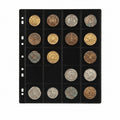 Protector para monedas de colección 20 bolsillos negro tamaño carta, fabricado en Colombia - Paperfas